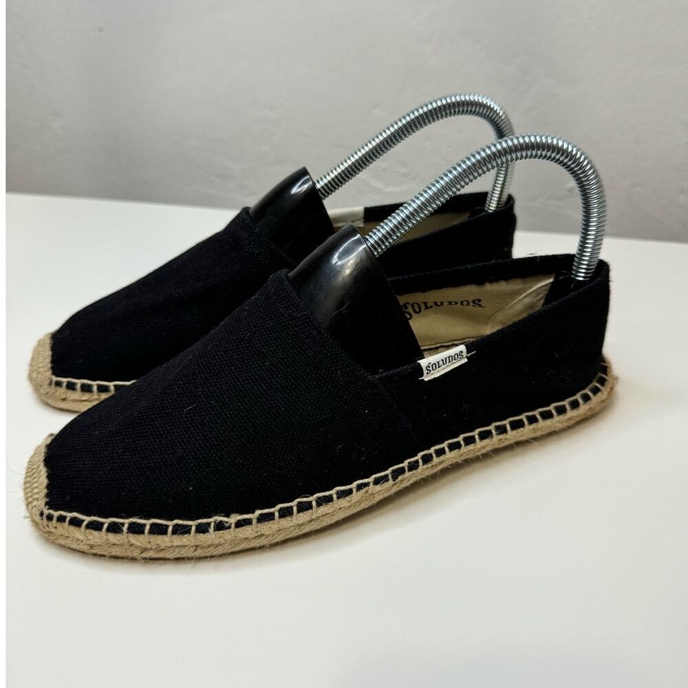 Soludos Dali Espadrilles Canvas Flats Black Women's size 7